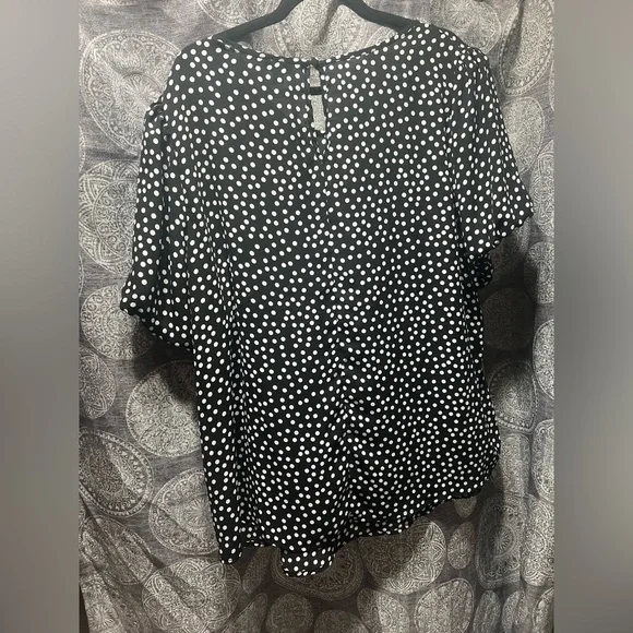 Torrid Black and White Polka Dot Blouse - Picture 3 of 6